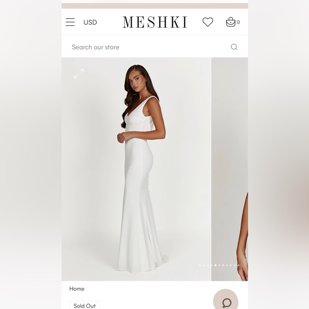 NWT Meshki Kyla Low Back Gown - S
